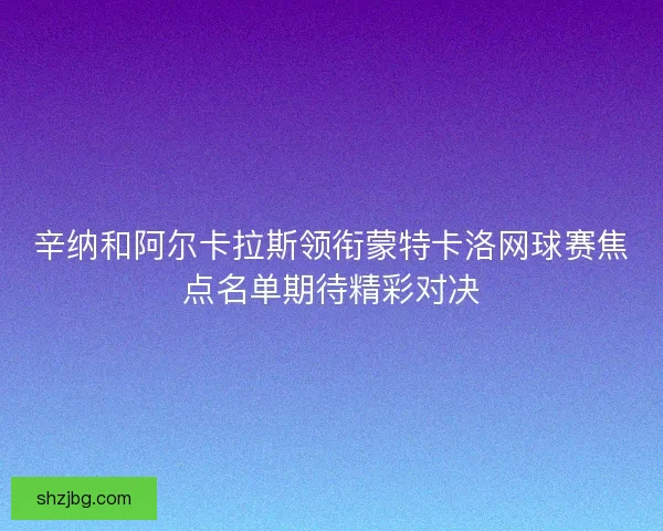 辛纳和阿尔卡拉斯领衔蒙特卡洛网球赛焦点名单期待精彩对决